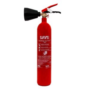 SAVS® Feuerlöscher CO2 - 2 kg - 34B - Mit Halterung - Keine Restschäden - CO2-Löscher