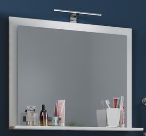 VCM koupelnové zrcadlo nástěnné zrcadlo závěsné zrcadlo koupelnové zrcadlo koupelnová polička Lendas 80 x 55 bílá