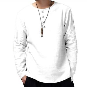 Herren Casual Chinesischen Stil Einfarbig Lose V-Ausschnitt Langarm Pullover Tops,Farbe: Weiß,Größe:XXXL