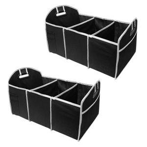 2er Set Kofferraumtasche 57x33x32 cm Schwarz Aufbewahrungstasche Faltbox Schwarz Kofferraumbox Autobox Aufbewahrungsbox kofferraumorganizer