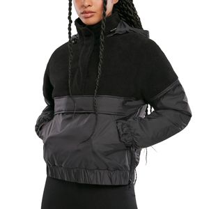 Dámská větrovka Urban Classics Ladies Sherpa Mix Pull Over Jacket black/black - M