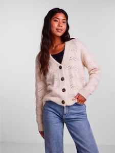 Pieces Bibbi Strickjacke Beige XL Frau Beige XL