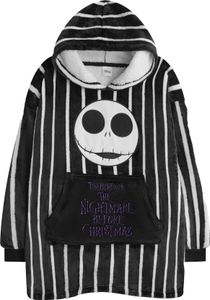 The Nightmare Before Christmas - dětská mikina s kapucí NS8813 (jedna velikost) (černá/bílá)