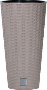 Dekorativer Blumentopf, Prosperplast, Rato, Rattanimitat, rund, hoch, braun, 40x76,3 cm