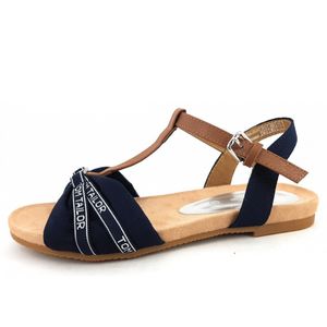 Tom Tailor  Damenschuhe Sandalen Flach Sandalette Blau Freizeit, Schuhgröße:41 EU
