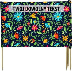 PARAWAN PLAŻOWY Drobne kwiaty z indywidualnym  napisem 5 PANELI 22.5