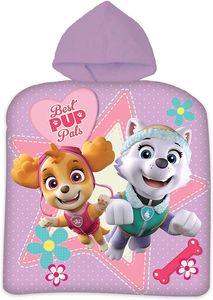 Paw Patrol Kinder Poncho Badetuch mit Kapuze Strandtuch 50x100cm - Best Pup Pals