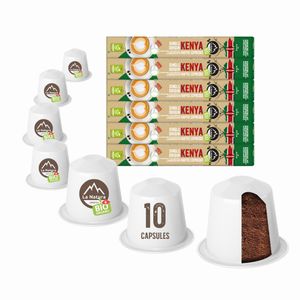 Kenya Plantagen Single Origin Kaffee - 60 Kaffeekapseln | La Natura Lifestyle Organic 306g| biobasiert | Nespresso®*³ kompatible