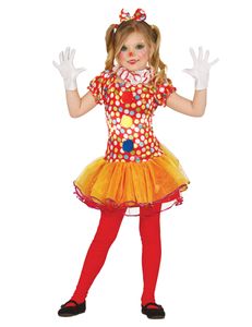 Clown Kostüm für Mädchen Gr. 98 - 146, Größe:98/104
