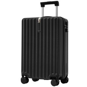 Flieks Koffer, Reisekoffer mit versteckten Haken, Handgepäck Rollkoffer mit 4 Rollen und TSA Schloss, Hartschale Hardcase Trolley, M, Schwarz