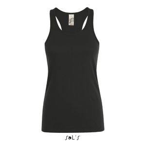 Damen Justin  Tee-Shirt / Halbgekämmte Baumwolle - Farbe: Deep Black - Größe: S