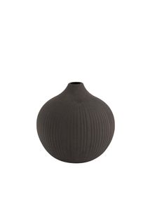 Vase Fröbacken mit Rillen - anthrazit: medium Größe: medium