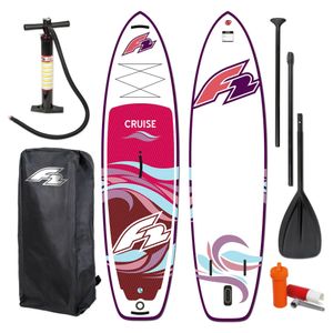 SUP F2 Cruise HFT 10'5" Plum Aufblasbares Stand Up Paddle Board | 323 x 80 x 15 cm | Surfboard für Einsteiger & Fortgeschrittene mit zubehör