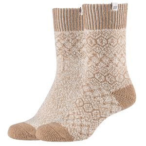 Skechers 2PPK Wm Casual Cozy Jacquard Socks SK41047-1202, Skarpety, Damskie, Beżowy