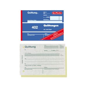 Herlitz Formularbuch "Quittung 402" DIN A6 2 x 40 Blatt (4 Bücher)