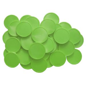CombiCraft Kunststoff Wertmarken oder Pfandmarken Blanko - Hellgrün - 100 Stück