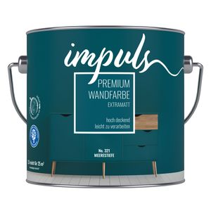 IMPULS Premium Trend Wandfarbe 2,5L Meerestiefe petrol matt Farbe Innenfarbe