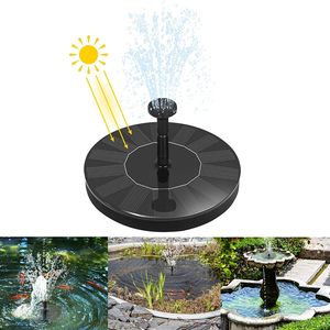 YARDIN Solárna fontána 7V/1.4W Okrúhla záhradná fontána, mini vonkajšia solárna fontána so 4 tryskami, pre záhradu, vtáčie kúpele, rybník a bazén (čierny typ B )