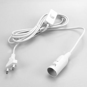 Lampenfassung E14 mit Kabel und Schalter weiß 3m Lampenkabel mit Fassung