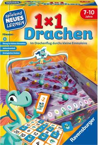 Ravensburger 24976 - 1x1 Drachen - Lernspiel für Kinder, Rechenspiel für Kinder von 7-10 Jahren, für 2-4 Spieler, Zahlenraum 1-100, kleines Einmaleins