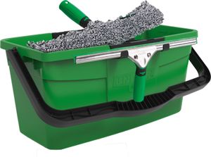 Unger Fenster Reinigungs-Set Fensterwischer, Mikrofaser-Bezug, Eimer 12 L, 35 cm