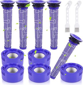 12 Stück Filter für  V7 V8-Serie,5 HEPA-Nachfilter und 5 Vorfilter,2 Reinigungsbürsten,für dyson v8 filter,Staubsauger-Ersatzfilter #965661-01 und 967478-01