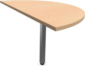 E10 Konferenztisch Halbkreis Quadratrohr-Gestell, 70 cm Tief, Ahorn, Farbe Gestell:Verchromt