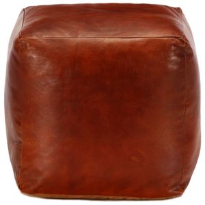 vidaXL Pouf Hellbraun 40 x 40 x 40 cm Echtes Ziegenleder vidaXL Pouf Hellbraun 40 x 40 x 40 cm Echtes Ziegenleder