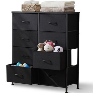 Kommode mit Stoffschubladen, Chest of Drawers mit 8 schubladenschrank, kommode schlafzimmer schubladen schrank，Stoffkommode drawer