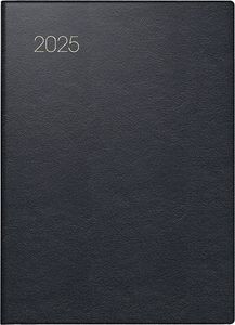 BRUNNEN Taschenkalender 2025 - 10x14cm - 1 Woche = 2 Seiten - Leder schwarz - Goldschnitt - Modell 731 - 1073153905