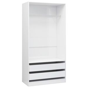 vidaXL Kleiderschrank Hochglanz-Weiß 100x50x200 cm Holzwerkstoff