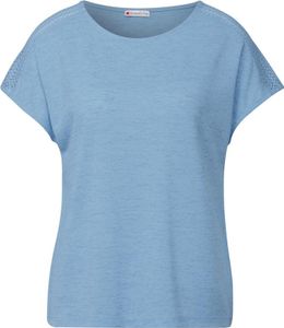 LTD QR linen look shirt w.lace 16266 serenity blue Größe 42