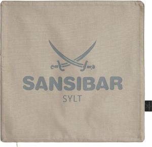 Sansibar Kissenbezug Kissenhülle, 45x45 cm, 100% Baumwolle, taupe/anthrazit