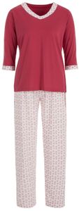 Pyjama Langarm Heart, Größe:L, Farbe:Bordeaux