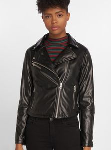 Urban Classics Damen Leichte Jacke Ladies Faux Leather Biker Jacket Black-S