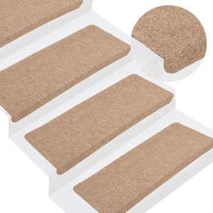 vidaXL Samolepiace podložky na kroky 15 ks 65x24,5x3,5 cm béžová vidaXL Samolepiace podložky na kroky 15 ks 65x24,5x3,5 cm béžová