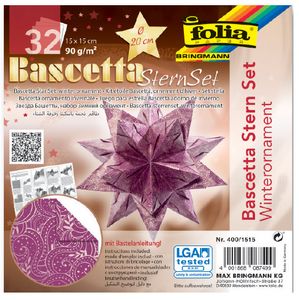 folia Faltblätter Bascetta-Stern 150 x 150 mm 90 g/qm 32 Blatt lila bedruckt