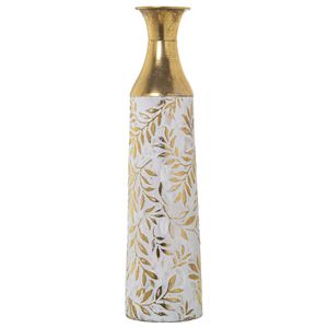 Bodenvase Alexandra House Living Weiß Gold Metall 14 x 14 x 58 cm