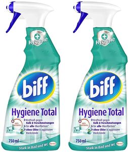 Biff Hygiene Total Badreiniger Bad Reiniger Badezimmer 2x750 ml Sprühflasche