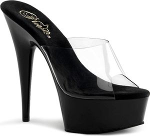 DELIGHT-601 Damen Slipper von Pleaser, Transparent Schwarz , EU 43, US 13