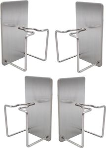 4er Set Zahnbürstenhalter wand [ohne Bohren] - Elektrozahnbürstenhalter selbstklebend für Badezimmer | 4 Stück Zahnbürstenhalterung aus Edelstahl | Wandmontage | Zahnputzbecher Halterung [silber]