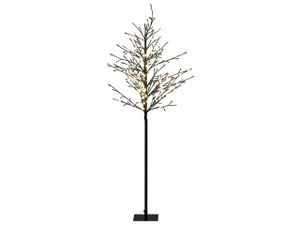 BELIANI Outdoor LED Weihnachtsbeleuchtung Schwarz Metall 150 cm in Tannenbaumform mit Stromanschluss zum Aufstellen für Außen Deko Adventsdekoration