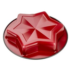 Zenker Forma na pečenie so šumivou vianočnou hviezdou, forma na pečenie s hviezdou, forma na pečenie, forma na koláč, nepriľnavý povrch, červená / čierna, Ø 25 cm, 6005