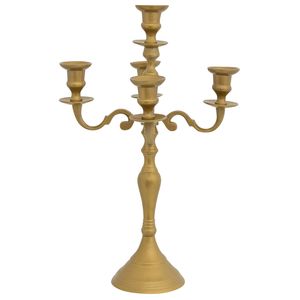 Kerzenhalter Kerzenständer 5-armig gold Aluminium Antik-Stil 40cm