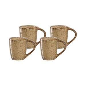 Leonardo Matera Espressotassen 4er Set, Mokka-Becher aus Steingut, spülmaschinengeeignete Espresso-Gläser, Keramik-Tassen, beige, 90 ml, 018595