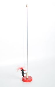 Holzspielzeug Klopfspecht schwarz mit roter Feder Höhe=41cm NEU