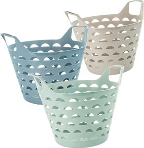 3er Set Kunststoff Flexi Wäschekorb Griffe Wäschewanne 14L Flexibel 3 Farben 3er Set Kunststoff Flexi Wäschekorb Griffe Wäschewanne 14L Flexibel 3 Farben