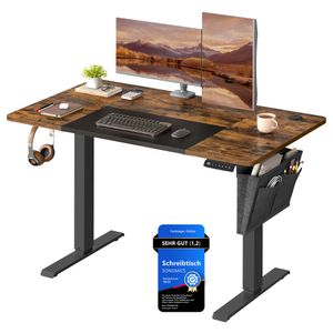 SONGMICS Höhenverstellbarer Schreibtisch elektrisch 120cm mit 4 Höhen