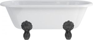 Casa Padrino Jugendstil Badewanne 150 x 75 x 63 cm freistehend BWin Weiß, Retro Antik Badewanne, Füsse:Luxury Classic Schwarz