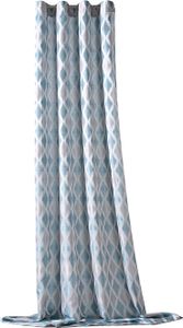 heimtexland ® Ösenschal Deko Vorhang Raute Jacquard Dekoschal Gardine HxB 245x140 Typ796 Türkis